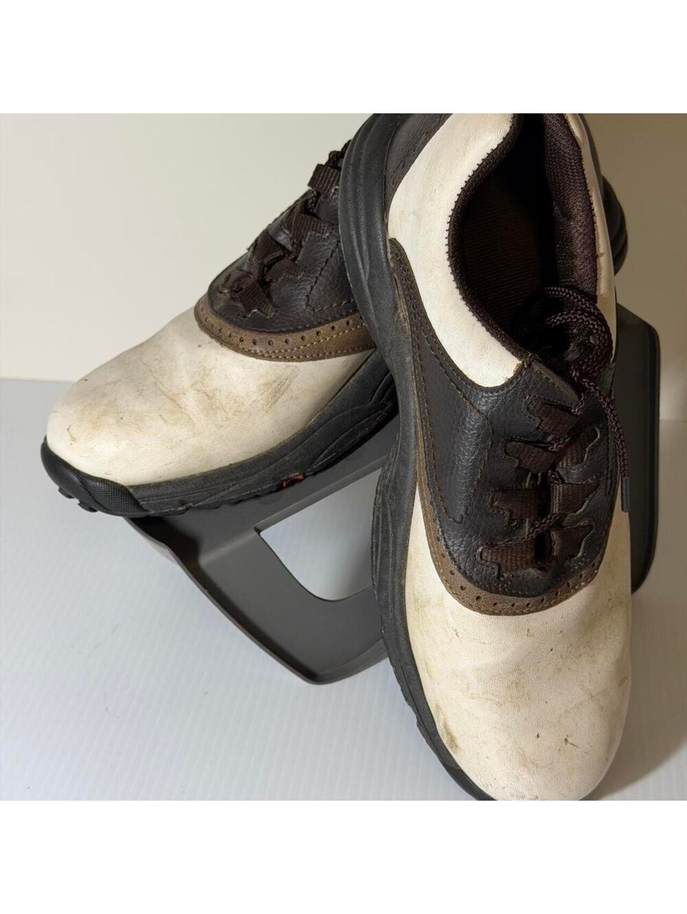 FootJoy Golf Shoes Size 9 Wide Brown and White
